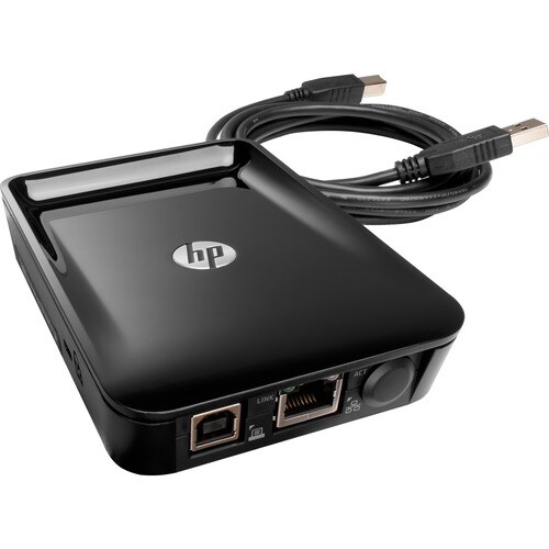 HP Jetdirect Print Server - 1 x USB - 1 x Network (RJ-45) - Ethernet - External