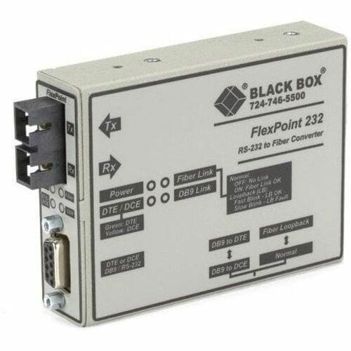 Black Box Flexpoint Async RS232 Extender Over Fiber - DB9 Female to Multimode, 2.5 km - 2 x SC Ports - Multi-mode - 1310 n