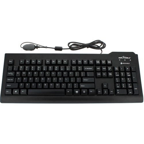 Seal Shield Silver Seal Glow Waterproof Keyboard Long Cable - Cable Connectivity - USB, PS/2 Interface - English (US) - Wi