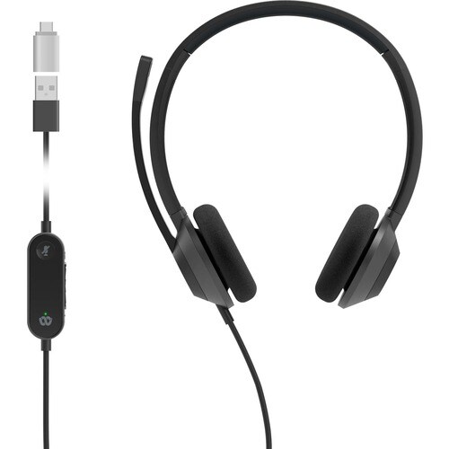 Headset 322 Wired Dual On-Ear Carbon Black USB-C