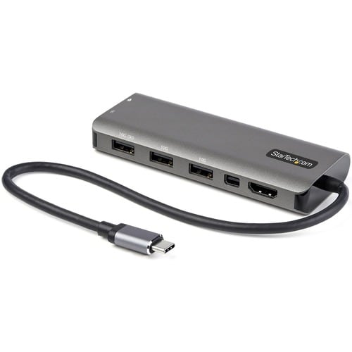 USB C Multiport Adapter - USB-C to HDMI or Mini DisplayPort 4K 60Hz 100W Power Delivery Pass-Through 4-Port 10Gbps USB Hub