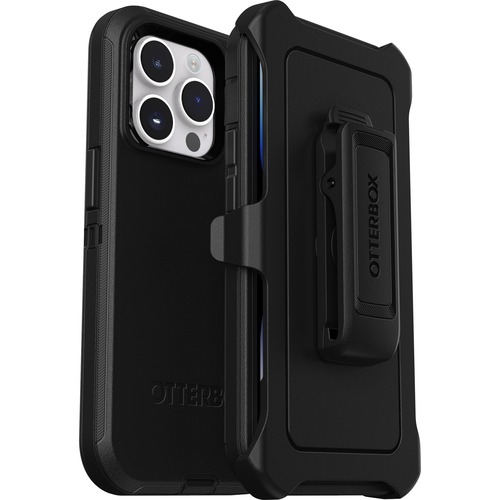 OtterBox Defender Rugged Carrying Case (Holster) Apple iPhone 14 Pro Smartphone - Black - Wear Resistant, Tear Resistant, 
