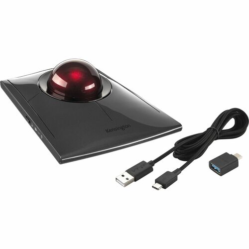 Kensington SlimBlade Pro Trackball - Optical - Cable/Wireless - Bluetooth - 2.40 GHz - Rechargeable - USB Type C - Trackba