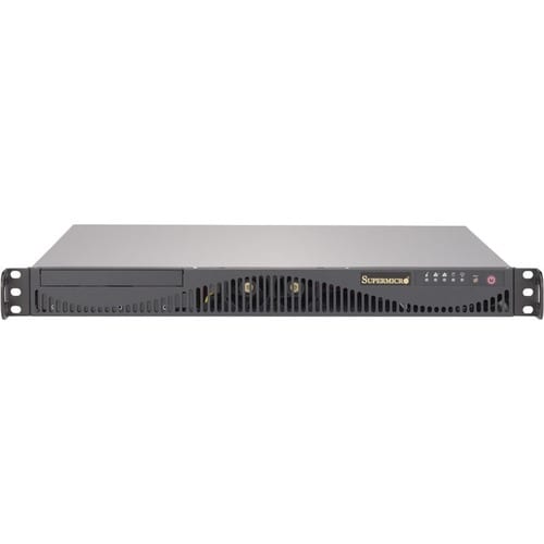 Supermicro CSE-512F-350B1 服务器机箱 - Micro ATX 主板支持 - 可机架安装 - 黑 - 1U - 3 x 架槽 - 1 x 350 W - 安装的电源 - 4 x 风扇支持 - 1 x 外部5.25寸架槽 