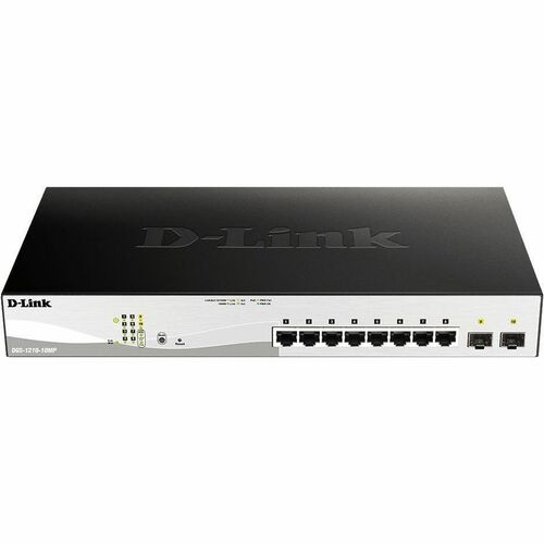 D-Link DGS-1210 DGS-1210-10MP 8 Ports Manageable Ethernet Switch - Gigabit Ethernet - 10/100/1000Base-T, 1000Base-X - 2 La