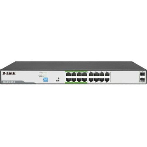 D-Link DGS-F1018P-E 16 Ports Ethernet Switch - Gigabit Ethernet - 10/100/1000Base-T, 1000Base-X - 2 Layer Supported - Modu