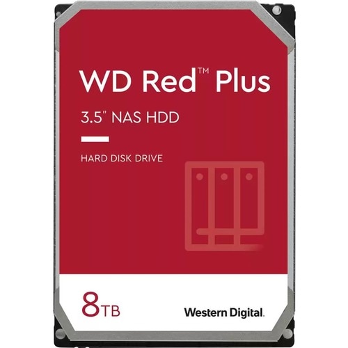 WD Red Plus WD80EFZZ 8 TB Hard Drive - 3.5" Internal - SATA (SATA/600) - Conventional Magnetic Recording (CMR) Method - St