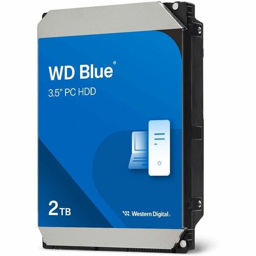 WD Blue 2 TB Hard Drive - 3.5"" Internal - SATA (SATA/600) - Conventional Magnetic Recording (CMR) Method - Desktop PC Dev