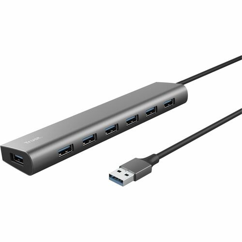 Trust USB-Hub - USB 3.2 Gen. 1 (3.1 Gen. 1) Typ-C - Grau - 7 Total USB Port(s) - PC, ChromeOS, Mac