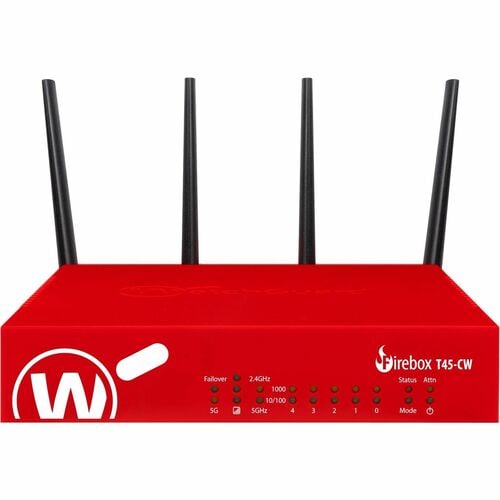 WatchGuard Firebox T45-CW Network Security/Firewall Appliance - Intrusion Prevention - 5 Port - 1000Base-T - Gigabit Ether