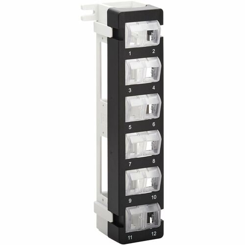 Eaton Tripp Lite Series 12-Port Wall-Mount Patch Panel for UTP Keystone Jacks, Rotatable Modules, TAA - 12 Port(s) - Black