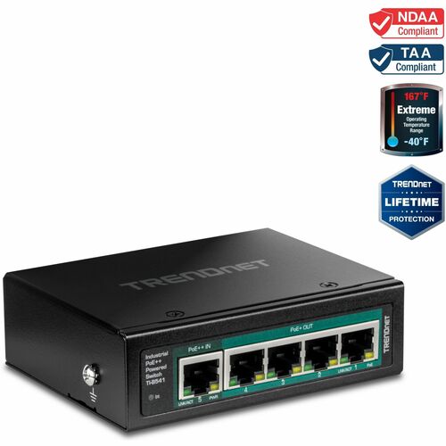 TRENDnet TI-B541 5 Ports Ethernet Switch - Gigabit Ethernet - 1000Base-T - TAA Compliant - 2 Layer Supported - 3.90 W Powe