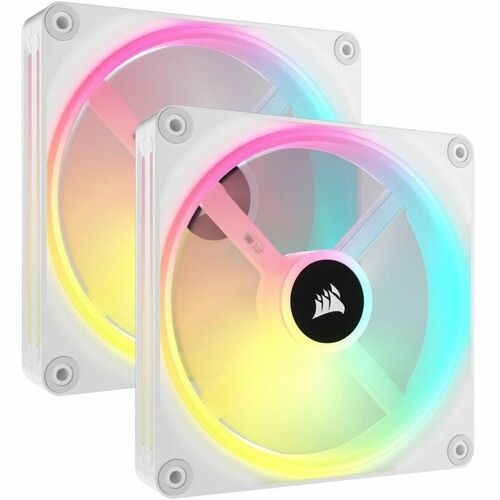 Corsair iCUE QX140 Cooling Fan - 2 x Fan(s) - 82.50 CFM Maximum Airflow - 2000 rpm - Magnetic Dome Bearing - RGB LED - Whi