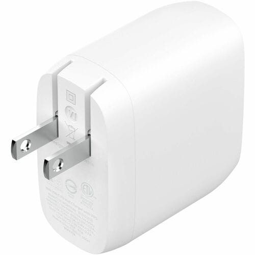 Belkin Dual USB-C Wall Charger w/PPS 60W for Apple iPhone, Galaxy, Google - Compatible w/USB-C to Lightning & USB-C - 60 W