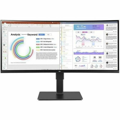 LG 34BQ77QC-B 34" (86.4 cm) Class Webcam UWQHD Curved Screen LCD Monitor - 21:9 - Textured Black - 34" (86.4 cm) Viewable 