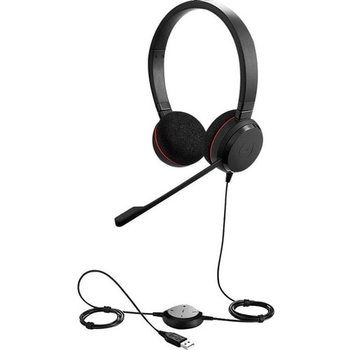 Auriculares Jabra EVOLVE 20 Cableado Sobre la cabeza Estéreo - Negro - Binaural - Supra-aural - 32Ohm - 150Hz a 7kHz - 95c
