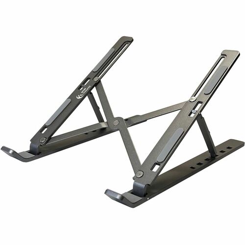 Amer Folding Travel Laptop Tablet Stand (Gray) - 5.71" Height x 7.09" Width x 10.04" Depth - Aluminum Alloy - Gray