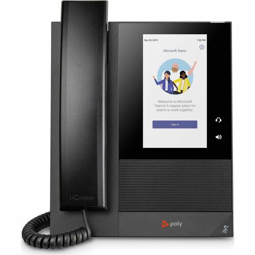 Poly CCX 400 Business Media Phone for Microsoft Teams and PoE-enabled GSA/TAA - 24 x Total Line - VoIP - 5" LCD - 2 x Netw