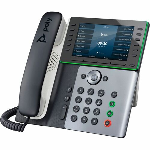 Poly Edge E550 IP Phone - Corded - Corded - NFC, Wi-Fi, Bluetooth - Desktop - VoIP - IEEE 802.11a/b/g/n - 2 x Network (RJ-