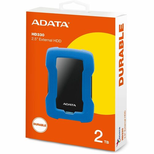 Adata HD330 AHD330-2TU31-CBL 2 TB Portable Hard Drive - External - Blue - Gaming Console Device Supported - USB 3.2 (Gen 1