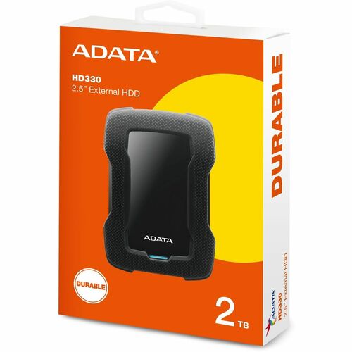 Adata HD330 AHD330-2TU31-CBK 2 TB Portable Hard Drive - External - Black - Gaming Console Device Supported - USB 3.2 (Gen 