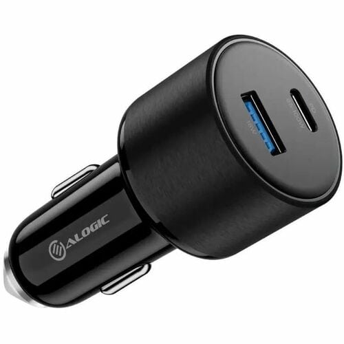 Alogic Rapid Power 100W Car Charger with 1 X USB-C Port & 1 X USB-A Port - 12 V DC, 24 V DC Input - 5 V DC, 9 V DC, 12 V D