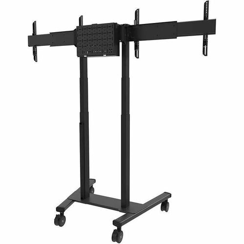 Neomounts Mounting Adapter for Display Screen, Wall Mount, Floor Stand - Black - Height Adjustable - 2 Display(s) Supporte