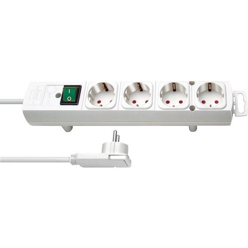 Brennenstuhl Comfort-Line Steckdosenleiste - Winkelsteckverbinder - 4 x AC-Energieversorgung - 2 m Kabel - Weiß