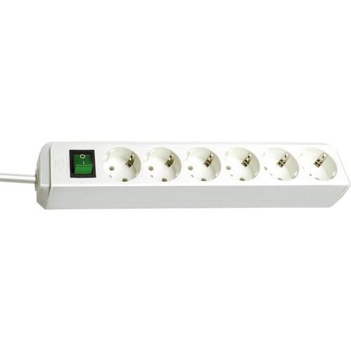 Brennenstuhl Eco-Line Steckdosenleiste - 6 x Wechselstrom - 1,50 m Kabel - Weiß
