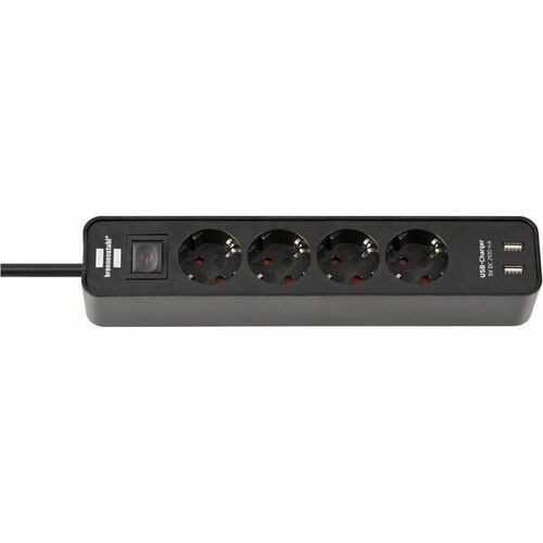 Brennenstuhl Ecolor Steckdosenleiste - Winkelsteckverbinder - 4 x AC-Energieversorgung, 2 x USB Typ A - 1,50 m Kabel - 230