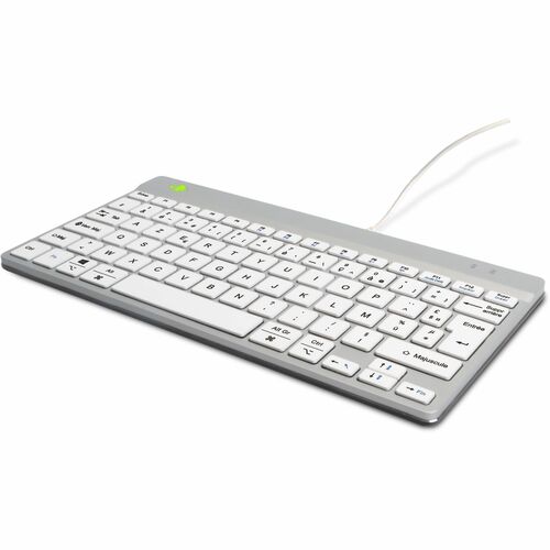 R-Go Compact Break Keyboard - R-Go Compact Break ergonomic keyboard, with break software, mini USB keyboard, AZERTY (FR), 