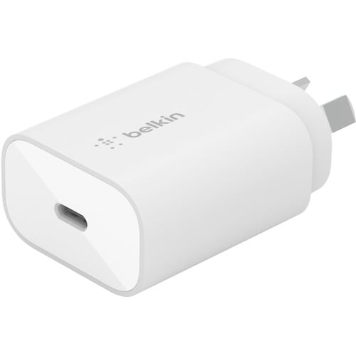 Belkin BOOST↑CHARGE 25 W AC Adapter - For USB Type C Device, Tablet PC, Mobile Phone - White