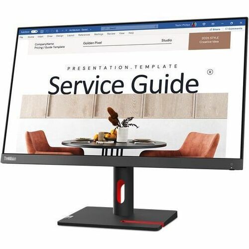 Lenovo ThinkVision S24i-30 24.0" (61.0 cm) Class Full HD LED Monitor - 16:9 - Raven Black, Storm Grey - 23.8" (60.5 cm) Vi