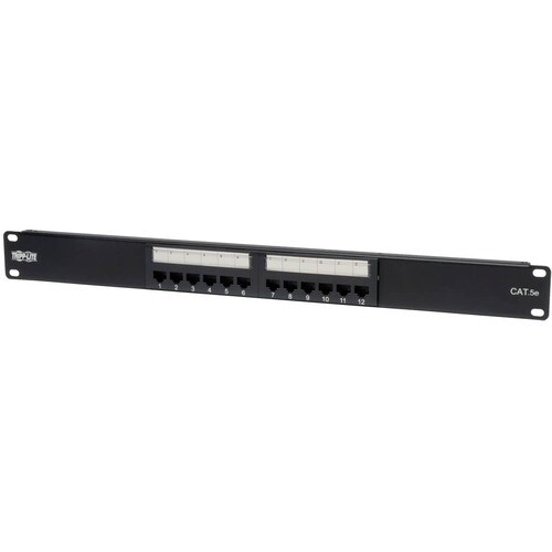 Tripp Lite by Eaton N052-012 12 Port(s) Network Patch Panel - TAA Compliant - 12 x RJ-45 - 12 x RJ-11 - 1U High - 19" Wide