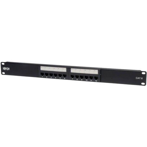 Tripp Lite series N252-012 12 Port(s) Network Patch Panel - TAA Compliant - 12 x RJ-45 - 12 x RJ-11 - 1U High - Rack-mount