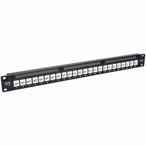 Tripp Lite by Eaton N254-024-6A 24 Port(s) Network Patch Panel - TAA Compliant - 24 x RJ-45 - 1U High - 19" Wide - Rack-mo