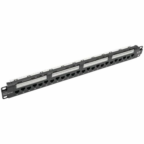 Tripp Lite series N252-024-6A 24 Port(s) Network Patch Panel - Black - 24 x RJ-45 - 1U High - 19" Wide - Rack-mountable
