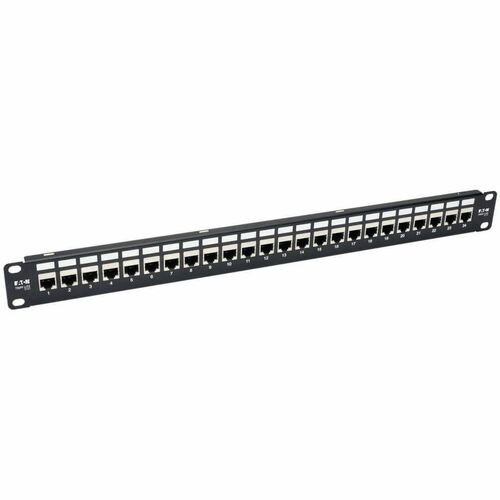 Tripp Lite series N254-024-SH-6A 24 Port(s) Network Patch Panel - 24 x RJ-45 - 1U High - 19" Wide - Rack-mountable