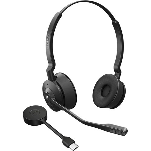 Jabra Engage 55 Wireless On-ear Stereo Headset - Black - Binaural - Open - 15000 cm - DECT - 40 Hz to 16 kHz - Noise Cance