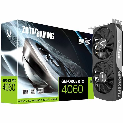 Zotac NVIDIA GeForce RTX 4060 Grafikkarte - 8 GB GDDR6 - 7680 x 4320 - 2,46 GHz Boost-Taktfrequenz - 128 Bit Busbreite - P