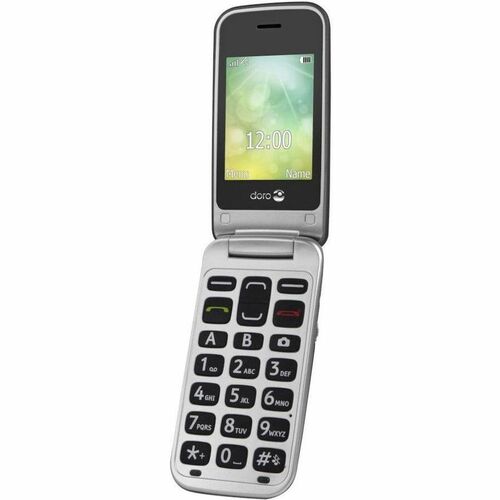 Téléphone portable standard Doro 2424 - Écran 6,1 cm (2,4") 320 x 240 - 8 Mo RAM - Gris - Ouverture "Clamshell" (coquillag