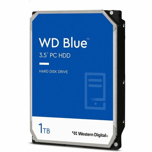 WD Blue WD10EZEX 1 TB Hard Drive - 3.5" Internal - SATA - Conventional Magnetic Recording (CMR) Method - Blue - Desktop PC