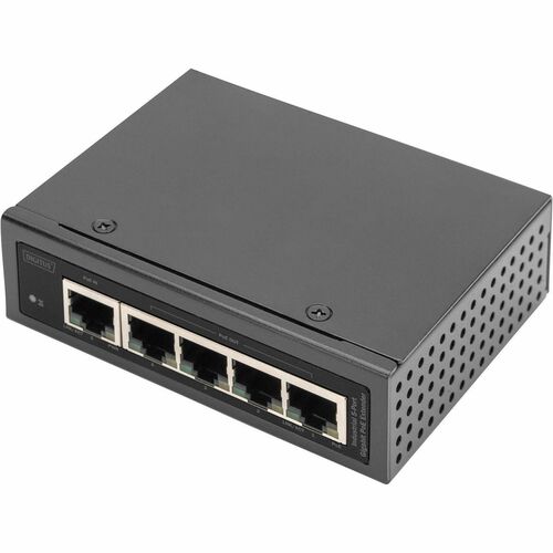 Digitus PoE Extender - 1 x 10/100/1000Base-T Input Port(s) - 4 x 10/100/1000Base-T Output Port(s) - 60 W - Grey