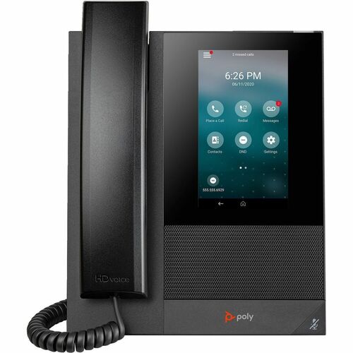 Poly CCX 400 IP Phone - Corded - Corded - Desktop, Wall Mountable - Black - 24 x Total Line - VoIP - 5" LCD - 2 x Network 