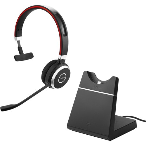 Jabra Evolve 65 Wireless Over-the-head Mono Headset - Black - Binaural - 3000 cm - Bluetooth - Noise Cancelling Microphone