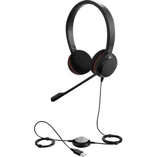 Jabra EVOLVE 20 Wired Over-the-head Stereo Headset - Black - Binaural - Supra-aural - 32 Ohm - 150 Hz to 7 kHz - 95 cm Cab