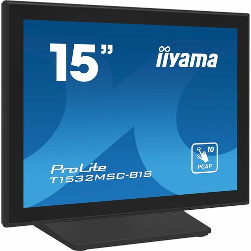 Moniteur LED à écran tactile iiyama ProLite T1532MSC-B1S 15" Class - 4:3 8 ms - 38,1 cm (15") Viewable - Dalle à Technolog