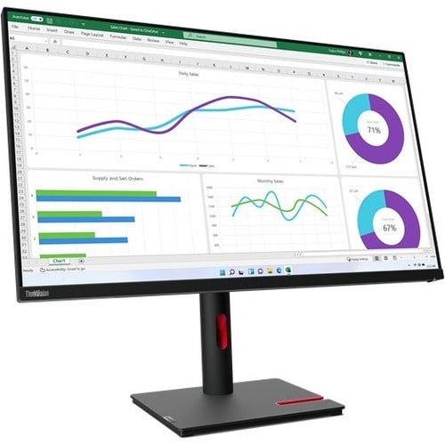 Moniteur LCD Lenovo ThinkVision T32h-30 32" Class WQHD - 16:9 - Noir corbeau - 80 cm (31,5") Viewable - Technologie IPS - 
