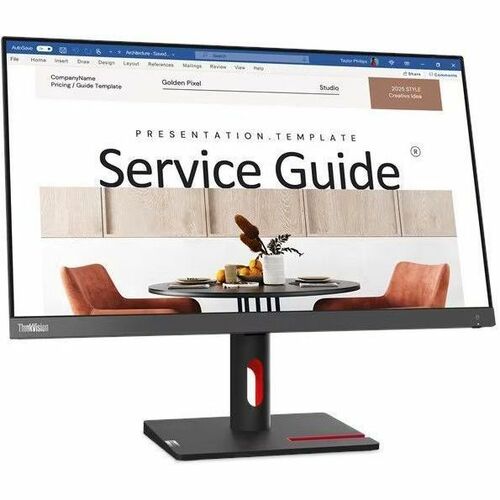 Monitor LED Lenovo ThinkVision S24i-30 24.0" (61.0cm) Class Full HD - 16:9 - Negro oscuro - 23.8" (60.5cm) Viewable - Tecn