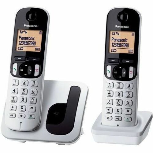 Panasonic KX-TGC212SPS DECT Cordless Phone - Silver - Cordless - 1 x Phone Line - 2 x Handset - Speakerphone